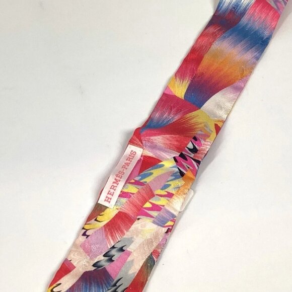 HERMES Twilly Twilly Kyoto Marble Scarf silk Multicolore Unused - Picture 7 of 15
